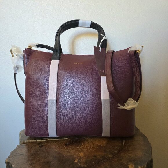 Radley London Waterloo Way Zip-Top Satchel Bag Merlot Burgundy Leather NWT - Picture 8 of 16
